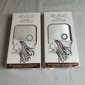 2 Revele King Size White Satin Pillowcases New reduces wrinkles & hair breakage